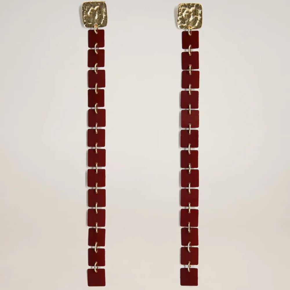 Mango beaded pendant earrings